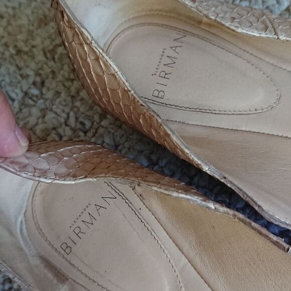 Alexandre Birman Scalloped Python Flat pink Beige size 37.5 - Picture 9 of 12